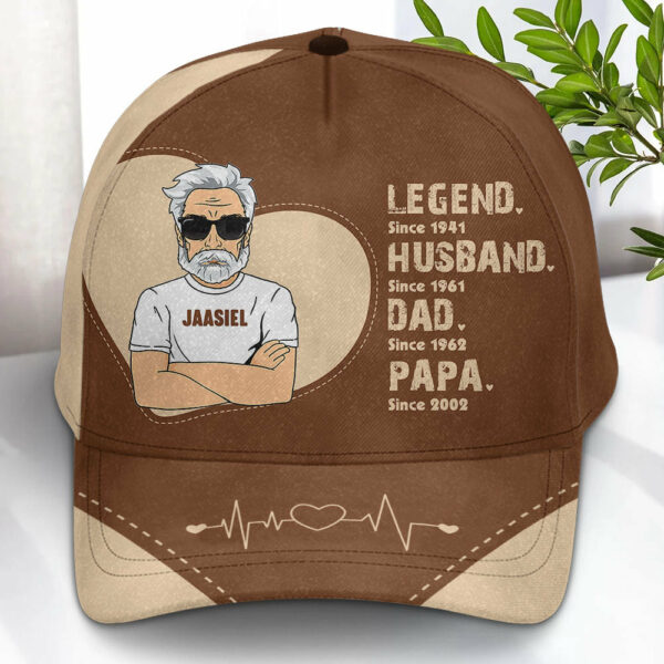 The Legend Husband Daddy Papa - Personalized Classic Cap - Image 6