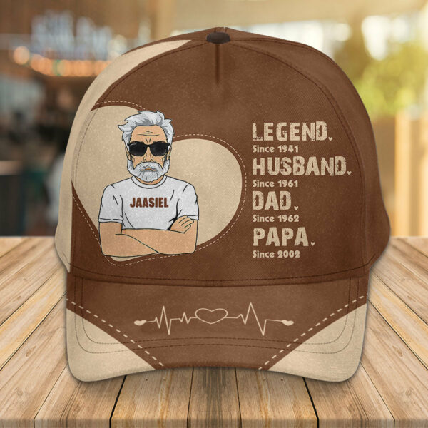The Legend Husband Daddy Papa - Personalized Classic Cap - Image 2