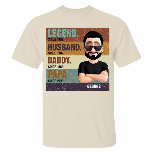 The Legend Husband Daddy Papa, Custom Shirt Gift For Dad T1807 - Image 5