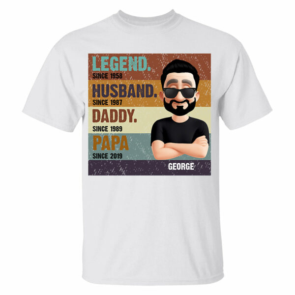 The Legend Husband Daddy Papa, Custom Shirt Gift For Dad T1807 - Image 2