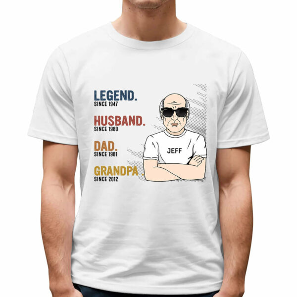 The Legend Husband Daddy Papa Custom Shirt Gift For Grandpa - Image 3
