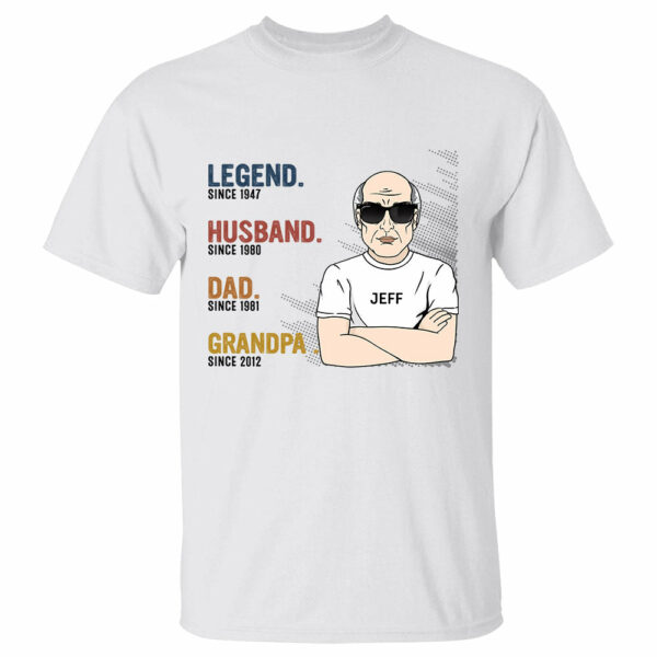 The Legend Husband Daddy Papa Custom Shirt Gift For Grandpa - Image 2