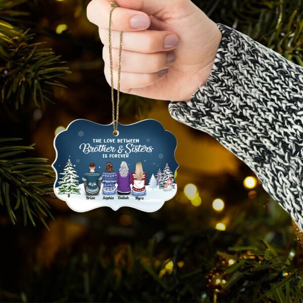 The Love Between Brothers & Sisters Is Forever - Personalized Christmas Ornament - Image 5