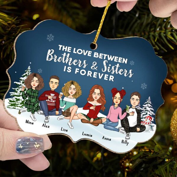 The Love Between Brothers & Sisters Is Forever - Personalized Christmas Ornament Vr2 - Image 6