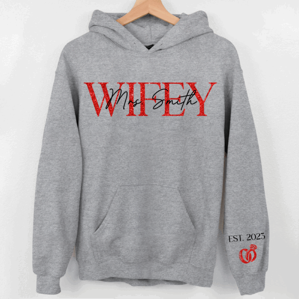 The Love Of My Life My Wifey - Couple Personalized Custom Unisex Sweatshirt With Design On Sleeve - Gift For Husband Wife, Anniversary - Image 7