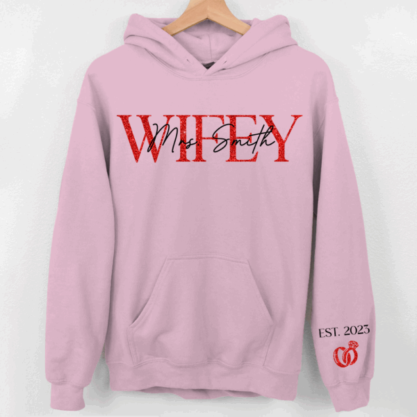 The Love Of My Life My Wifey - Couple Personalized Custom Unisex Sweatshirt With Design On Sleeve - Gift For Husband Wife, Anniversary - Image 9