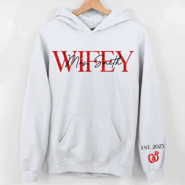 The Love Of My Life My Wifey - Couple Personalized Custom Unisex Sweatshirt With Design On Sleeve - Gift For Husband Wife, Anniversary - Image 8