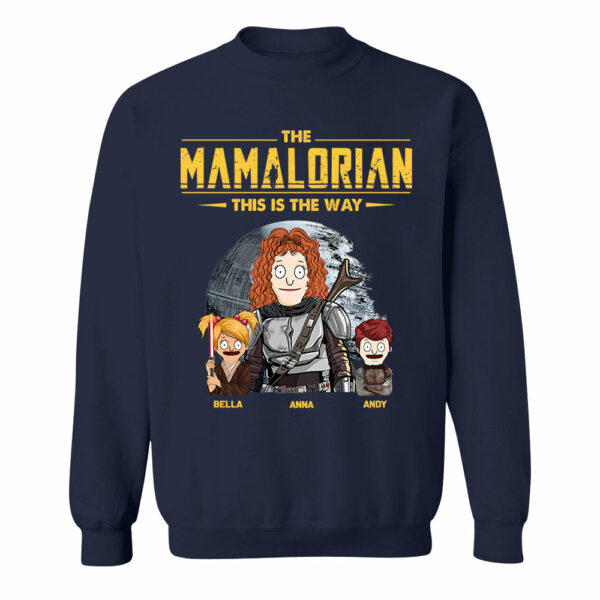 The Mamalorian - Personalized Shirt Gift For Dad Mom Custom Nickname With Kids Dark Vr3 - Image 8