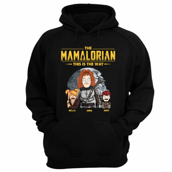 The Mamalorian - Personalized Shirt Gift For Dad Mom Custom Nickname With Kids Dark Vr3 - Image 11