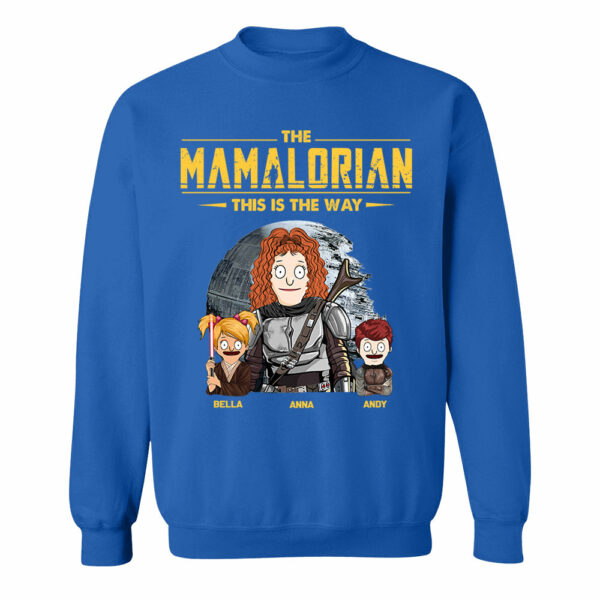 The Mamalorian - Personalized Shirt Gift For Dad Mom Custom Nickname With Kids Dark Vr3 - Image 10