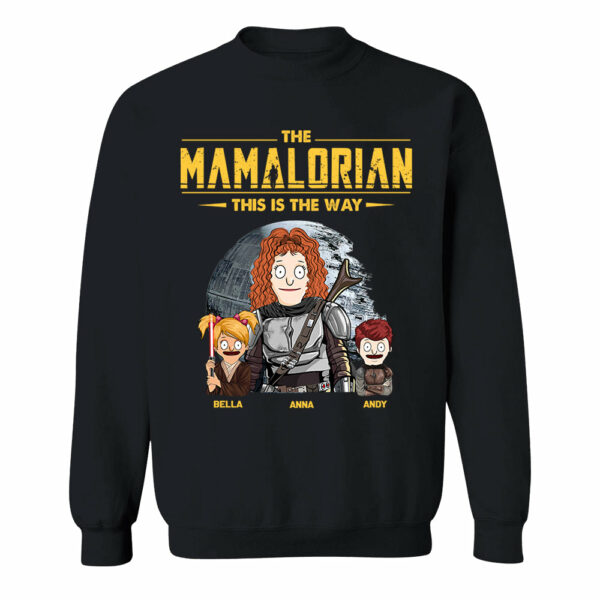 The Mamalorian - Personalized Shirt Gift For Dad Mom Custom Nickname With Kids Dark Vr3 - Image 7