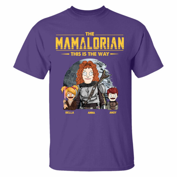 The Mamalorian - Personalized Shirt Gift For Dad Mom Custom Nickname With Kids Dark Vr3 - Image 6