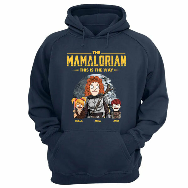 The Mamalorian - Personalized Shirt Gift For Dad Mom Custom Nickname With Kids Dark Vr3 - Image 12
