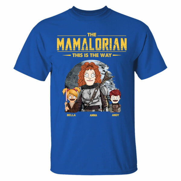 The Mamalorian - Personalized Shirt Gift For Dad Mom Custom Nickname With Kids Dark Vr3 - Image 5