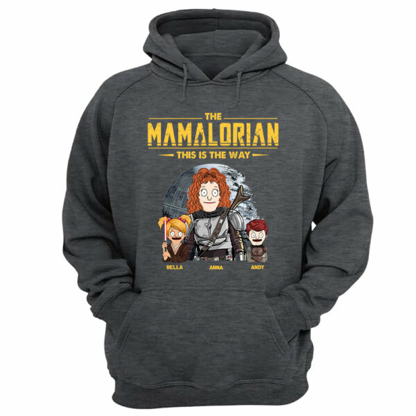 The Mamalorian - Personalized Shirt Gift For Dad Mom Custom Nickname With Kids Dark Vr3 - Image 13