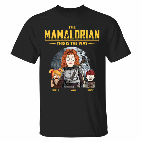 The Mamalorian - Personalized Shirt Gift For Dad Mom Custom Nickname With Kids Dark Vr3 - Image 2