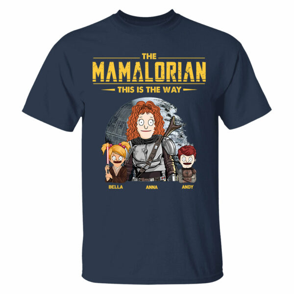 The Mamalorian - Personalized Shirt Gift For Dad Mom Custom Nickname With Kids Dark Vr3 - Image 4