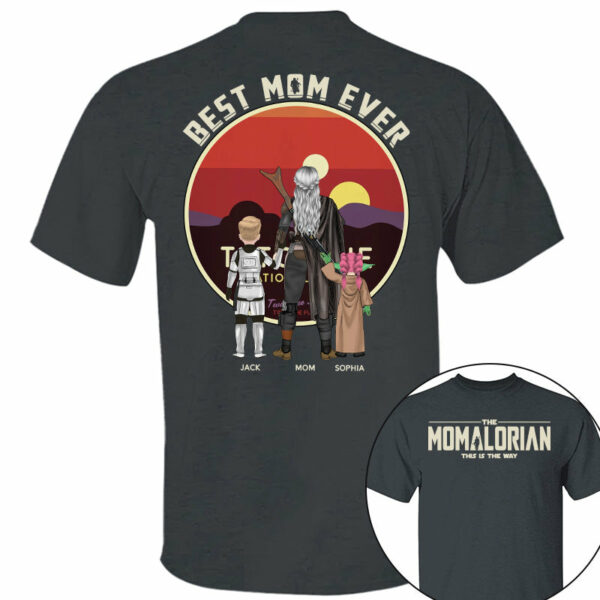 The Mamalorian This Is The Way - Personalized Tatooine Sunset Background Shirt Gift For Mom - Image 4