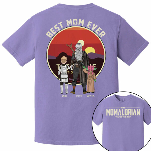The Mamalorian This Is The Way - Personalized Tatooine Sunset Background Shirt Gift For Mom - Image 9