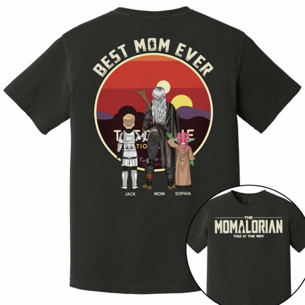 The Mamalorian This Is The Way - Personalized Tatooine Sunset Background Shirt Gift For Mom - Image 7