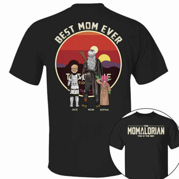 The Mamalorian This Is The Way - Personalized Tatooine Sunset Background Shirt Gift For Mom - Image 2