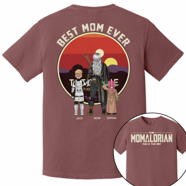 The Mamalorian This Is The Way - Personalized Tatooine Sunset Background Shirt Gift For Mom - Image 6