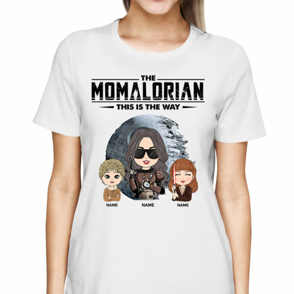 The Momalorian - Personalized Shirt Gift For Dad Mom Custom Nickname With Kids - Image 2