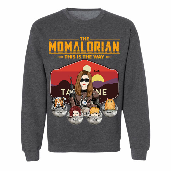 The Momalorian - Personalized Shirt Gift For Mom Custom Nickname, Kid Pet New Version With Tatooine Sunset Shirt Gift For Mom - Image 8