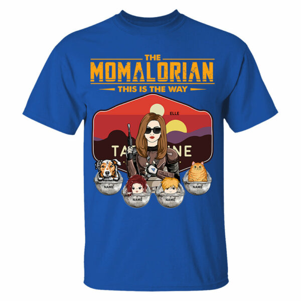 The Momalorian - Personalized Shirt Gift For Mom Custom Nickname, Kid Pet New Version With Tatooine Sunset Shirt Gift For Mom - Image 5