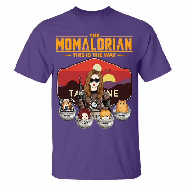 The Momalorian - Personalized Shirt Gift For Mom Custom Nickname, Kid Pet New Version With Tatooine Sunset Shirt Gift For Mom - Image 4
