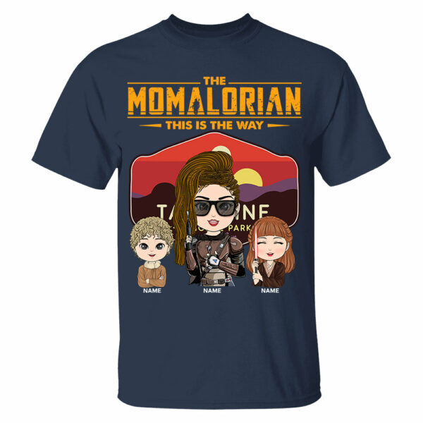 The Momalorian - Personalized Shirt Gift For Mom Custom Nickname With Tatooine Sunset Shirt Gift For Mom - Image 3