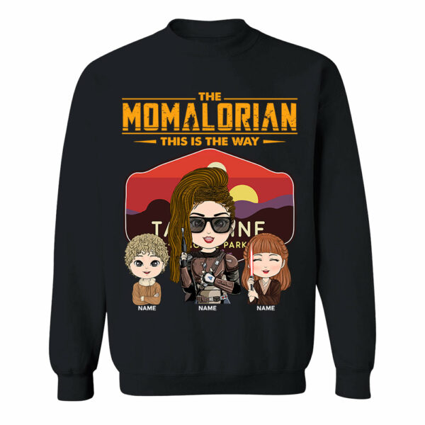 The Momalorian - Personalized Shirt Gift For Mom Custom Nickname With Tatooine Sunset Shirt Gift For Mom - Image 9