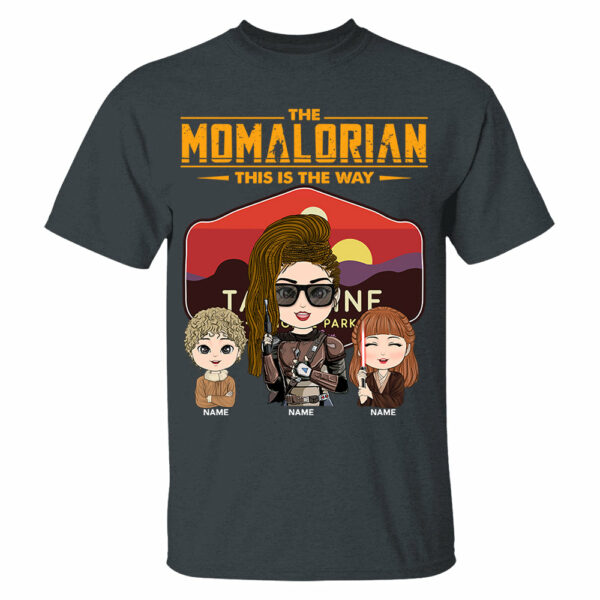 The Momalorian - Personalized Shirt Gift For Mom Custom Nickname With Tatooine Sunset Shirt Gift For Mom - Image 2