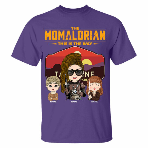 The Momalorian - Personalized Shirt Gift For Mom Custom Nickname With Tatooine Sunset Shirt Gift For Mom - Image 4