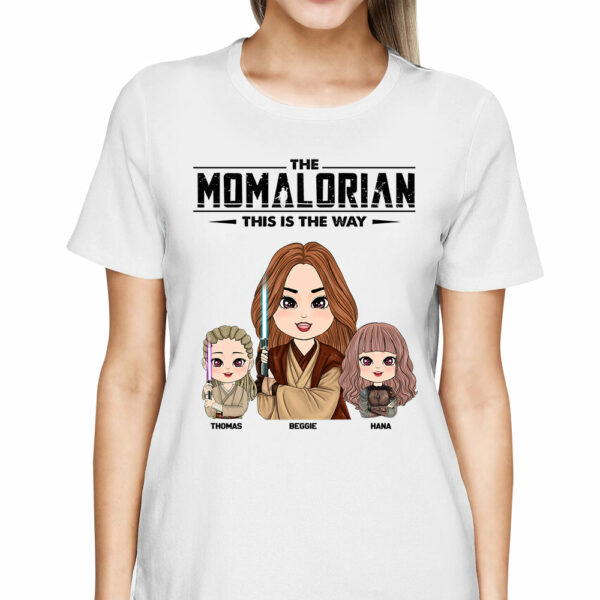 The Momalorian - Personalized Shirt Gift For Mom Dad Custom Nickname With Kids - Image 2