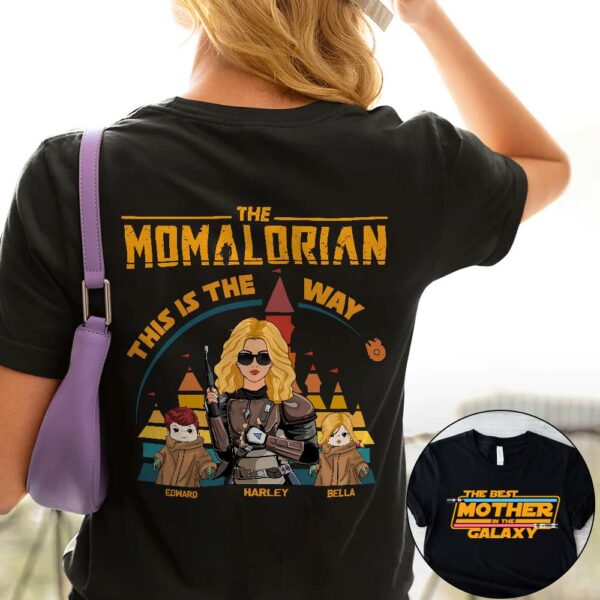 The Momalorian This Is The Way - Personalized Back Print Shirt For Mom - Image 2