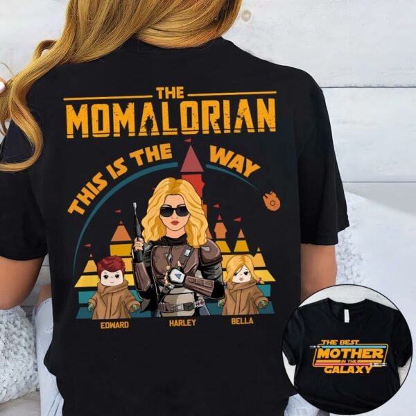 The Momalorian This Is The Way - Personalized Back Print Shirt For Mom - Image 5