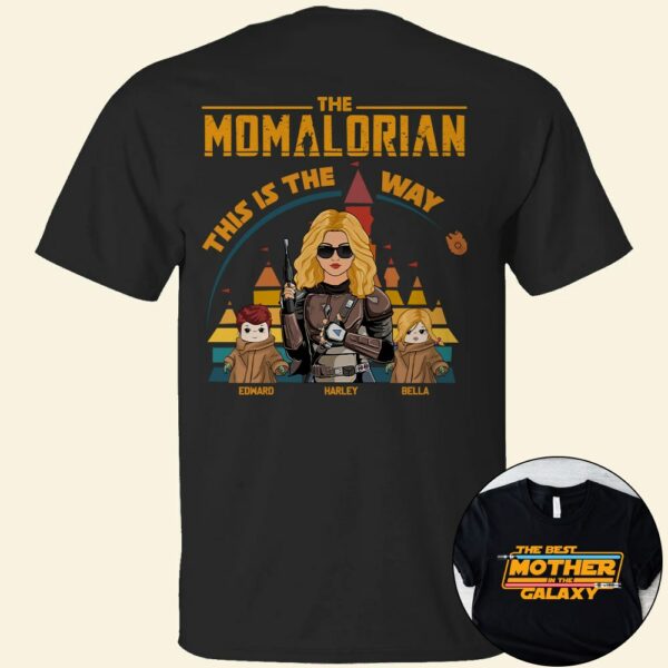 The Momalorian This Is The Way - Personalized Back Print Shirt For Mom - Image 3
