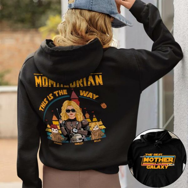 The Momalorian This Is The Way - Personalized Back Print Shirt For Mom - Image 4