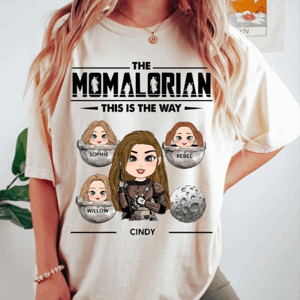 The Momalorian This Is The Way - Personalized Shirt Custom Nickname With Kids For Mom