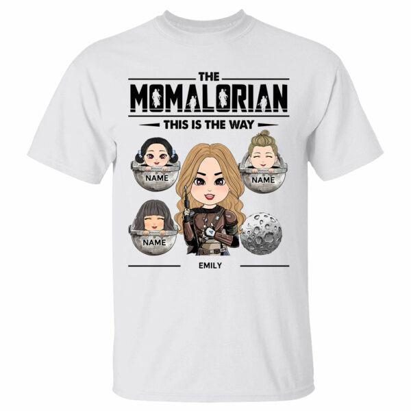 The Momalorian This Is The Way - Personalized Shirt Custom Nickname With Kids For Mom - Image 2