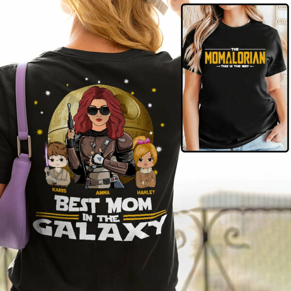 The Momalorian This Is The Way, Best Mom In The Galaxy - Personalized Shirt Gift For Mom Tu24 - Image 2