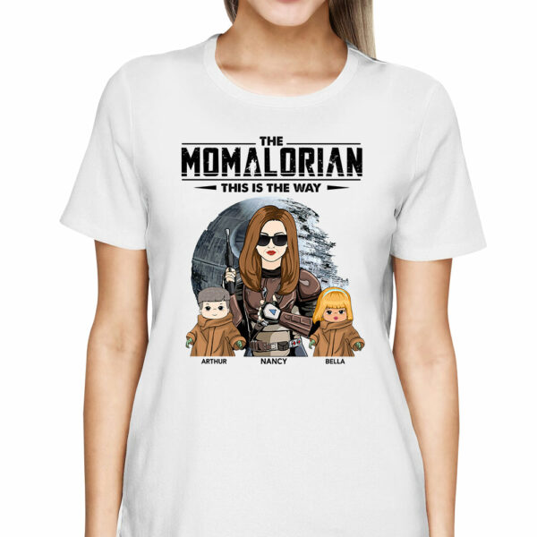 The Momalorian With Kids - Personalized Shirt Gift For Mom Dad - Image 2