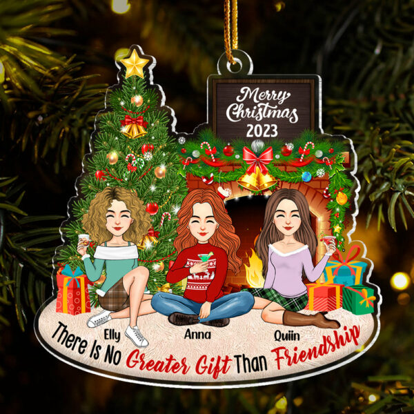 There Is No Greater Gift Than Friendship Personalized Acrylic Ornament Na02 - Image 2