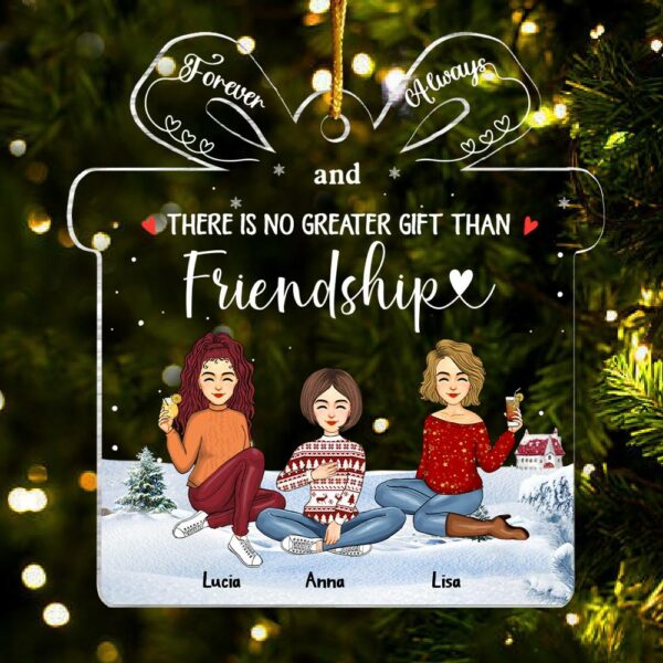 Thereâ€™s No Greater Gift Than Friendship - Personalized Acrylic Ornament - Image 2