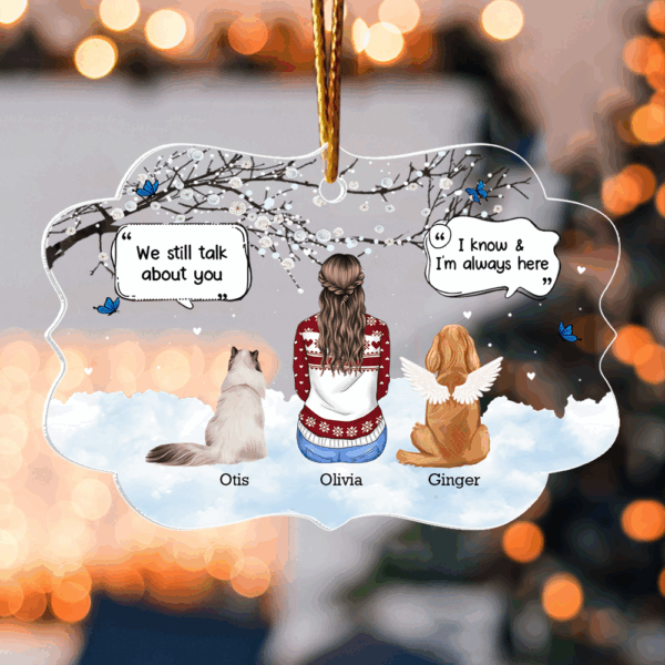 They Still Talk About You - Memorial Gift For Pet Lovers - Personalized Medallion Acrylic Ornament - Image 5