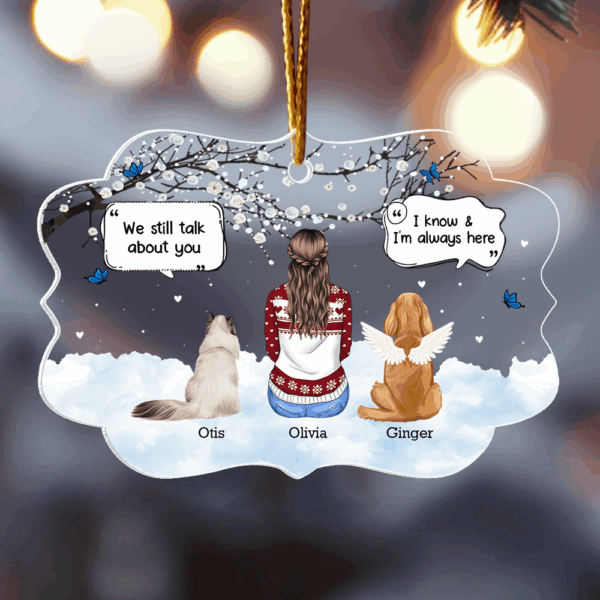 They Still Talk About You - Memorial Gift For Pet Lovers - Personalized Medallion Acrylic Ornament - Image 3
