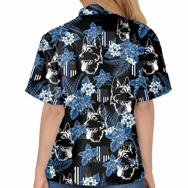 Thin Blue Line Hawaiian Shirt German Shepherd Police Seamless Pattern Hawaiian Shirt - Image 5