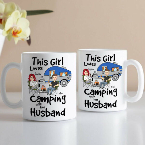 This Girl Loves Camping With Her Husband - Personalized Mug For Camping Couple - Image 2