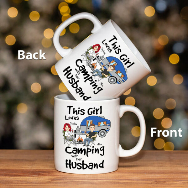This Girl Loves Camping With Her Husband - Personalized Mug For Camping Couple - Image 3
